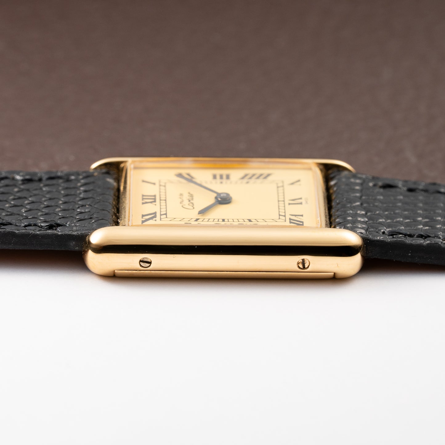 Cartier Tank Must de Vermeil Lemon Roman GM Full Set from 1980