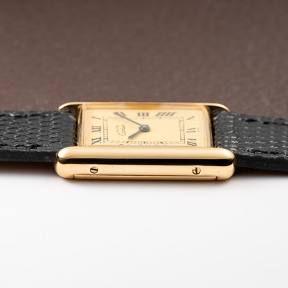 Cartier Tank Must de Vermeil Lemon Roman GM Full Set from 1980