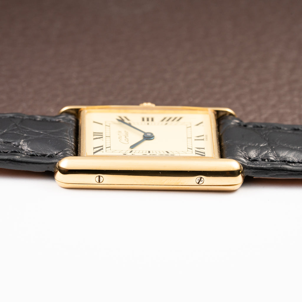 Cartier Tank Must de Lemon Roman Dial Vermeil Ref 590005 from 1990s