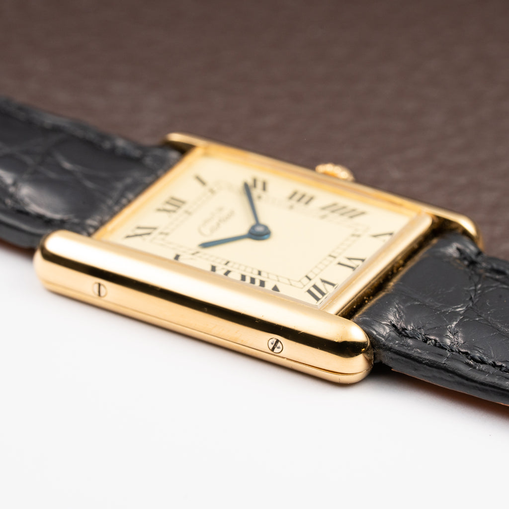 Cartier Tank Must de Lemon Roman Dial Vermeil Ref 590005 from 1990s