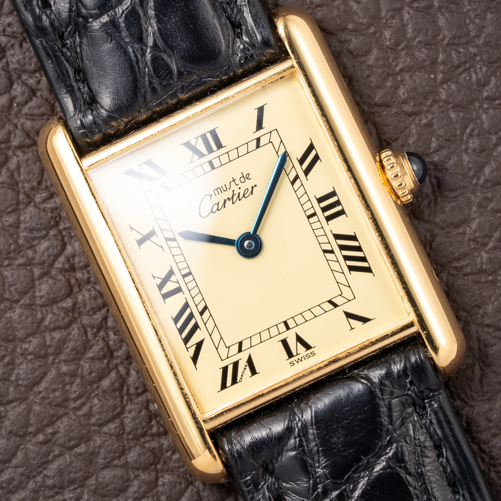 Cartier Tank Must de Lemon Roman Dial Vermeil Ref 590005 from 1990s