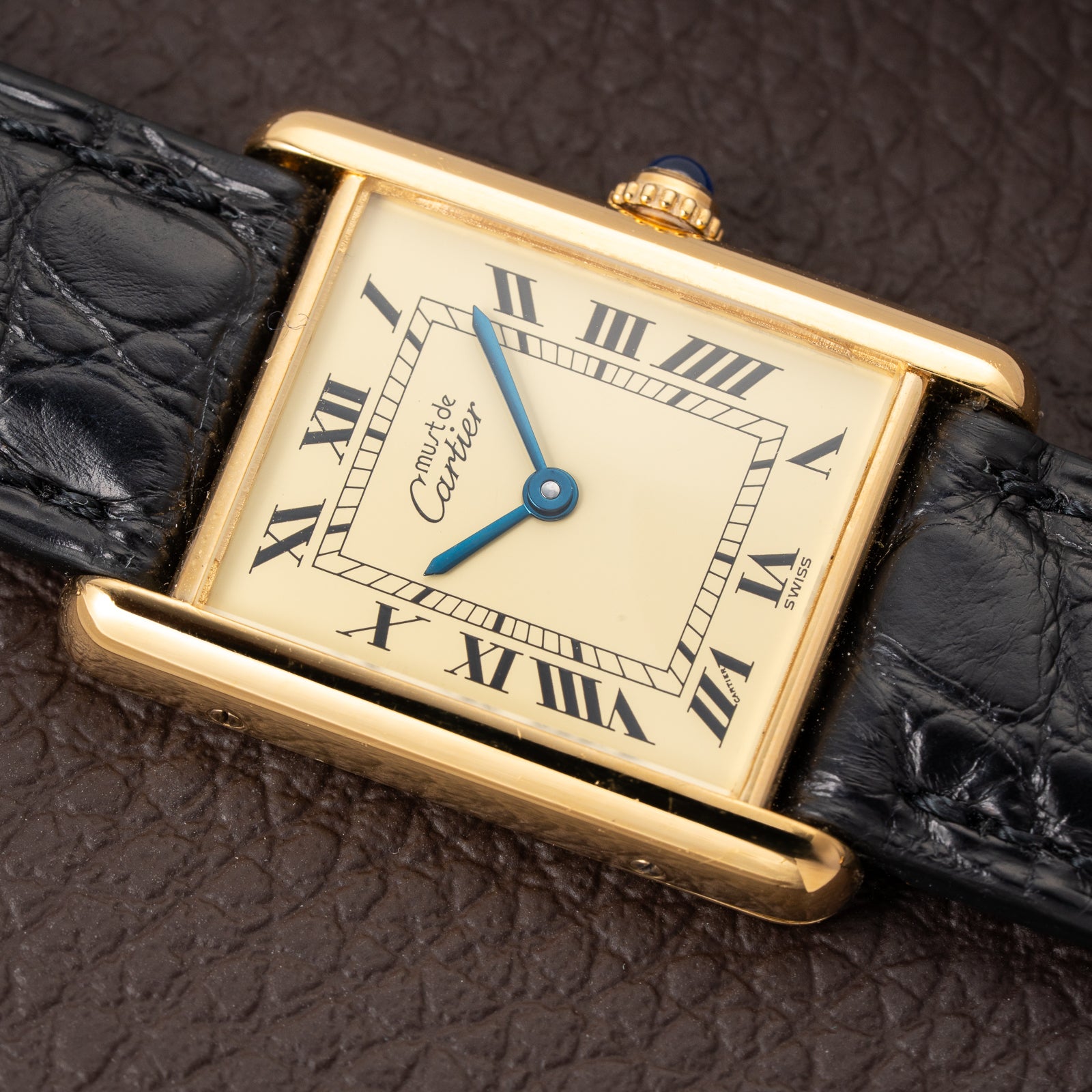Cartier Tank Must de Lemon Roman Dial Vermeil Ref 590005 from 1990s