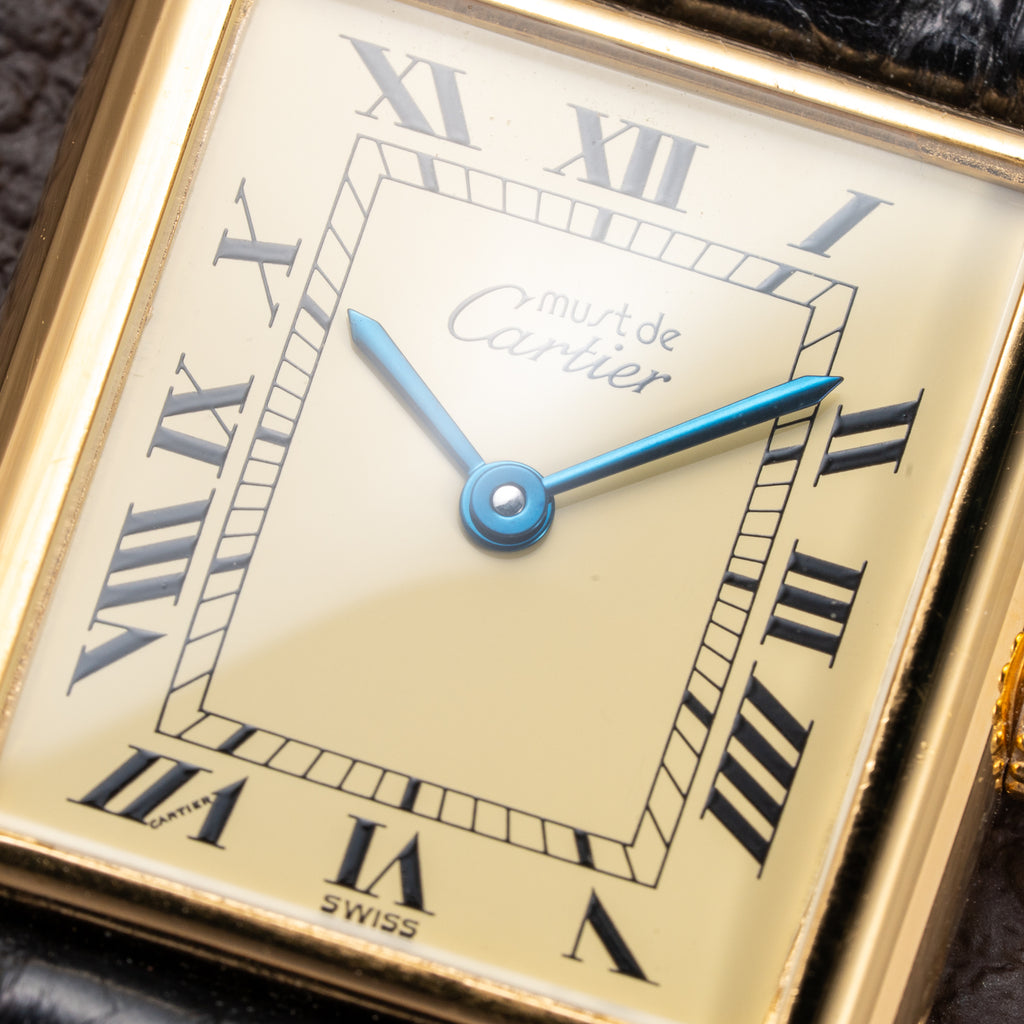 Cartier Tank Must de Lemon Roman Dial Vermeil Ref 590005 from 1990s