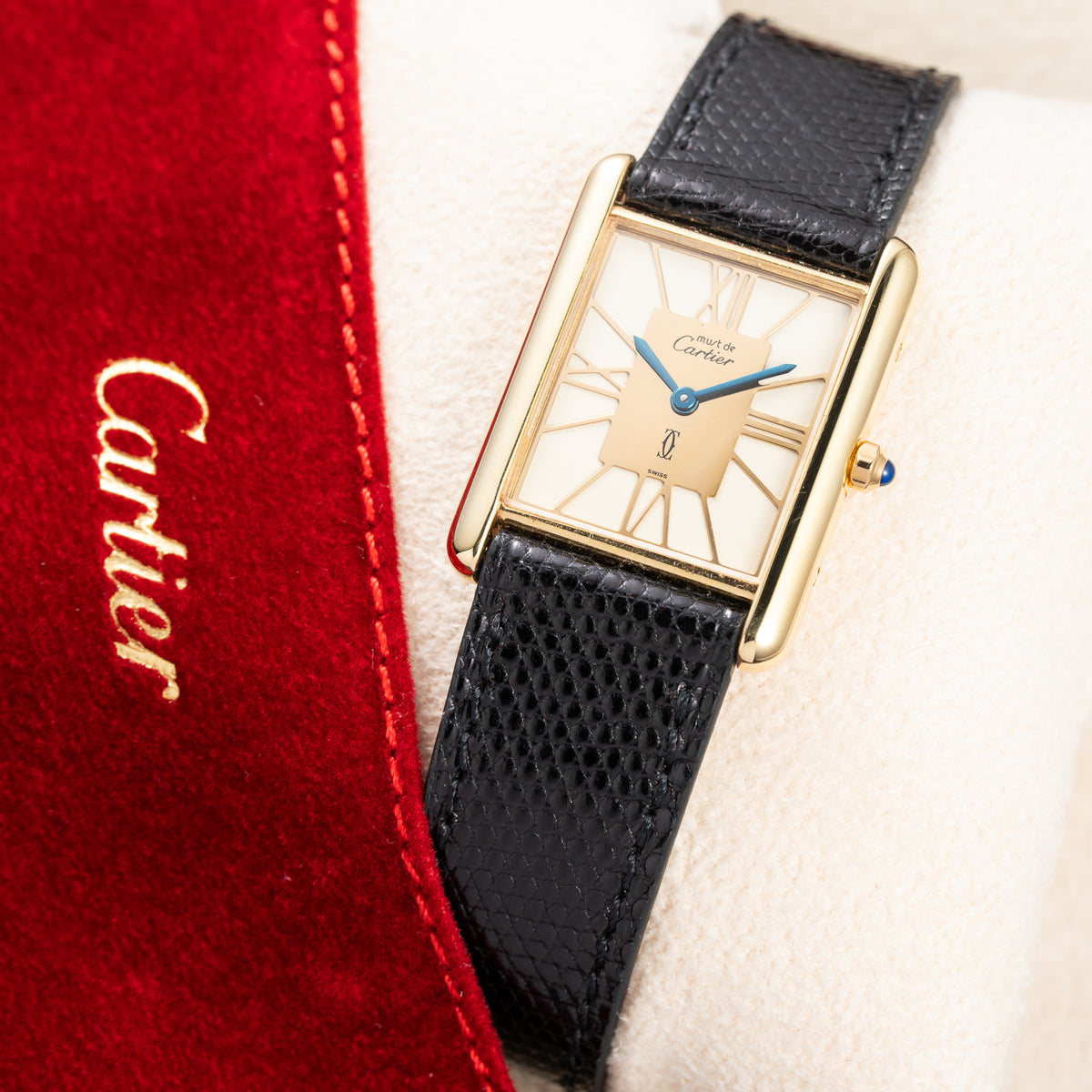 Cartier Tank Must de Vermeil Cloisonné Ivory Mirror Dial GM Ref. 6 81006 Cartier Service 2026