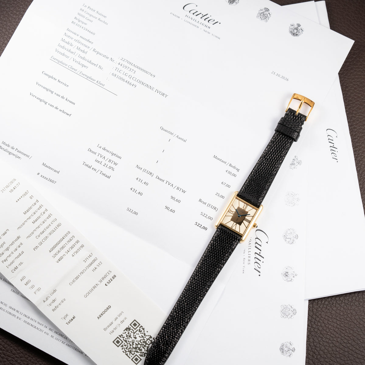Cartier Tank Must de Vermeil Cloisonné Ivory Mirror Dial GM Ref. 6 81006 Cartier Service 2026
