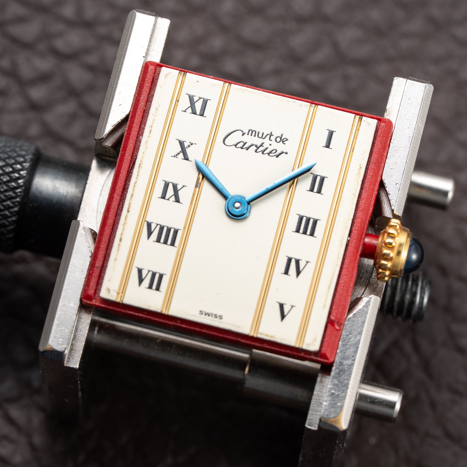 Cartier Tank Must de Vendôme Roman Ivory Column Dial Vermeil PM Full Set from 1992 Ref 5057001