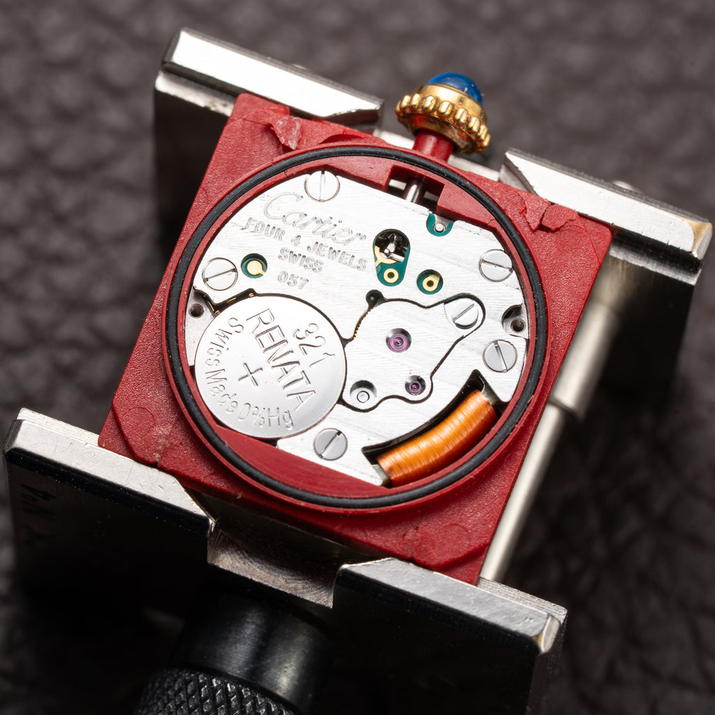 Cartier Tank Must de Vendôme Roman Ivory Column Dial Vermeil PM Full Set from 1992 Ref 5057001
