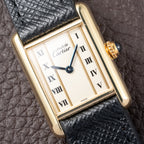 Cartier Tank Must de Vendôme Roman Ivory Column Dial Vermeil PM Full Set from 1992 Ref 5057001