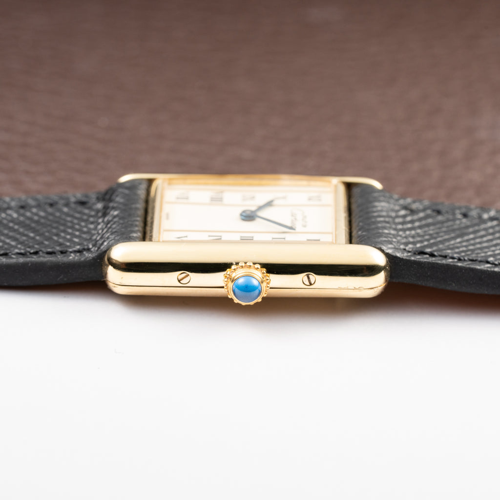 Cartier Tank Must de Vendôme Roman Ivory Column Dial Vermeil PM Full Set from 1992 Ref 5057001
