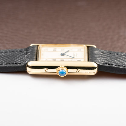 Cartier Tank Must de Vendôme Roman Ivory Column Dial Vermeil PM Full Set from 1992 Ref 5057001