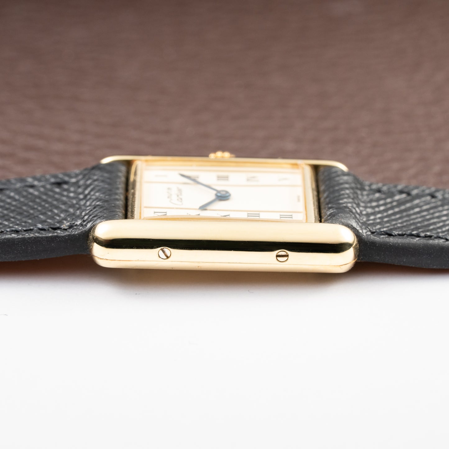 Cartier Tank Must de Vendôme Roman Ivory Column Dial Vermeil PM Full Set from 1992 Ref 5057001