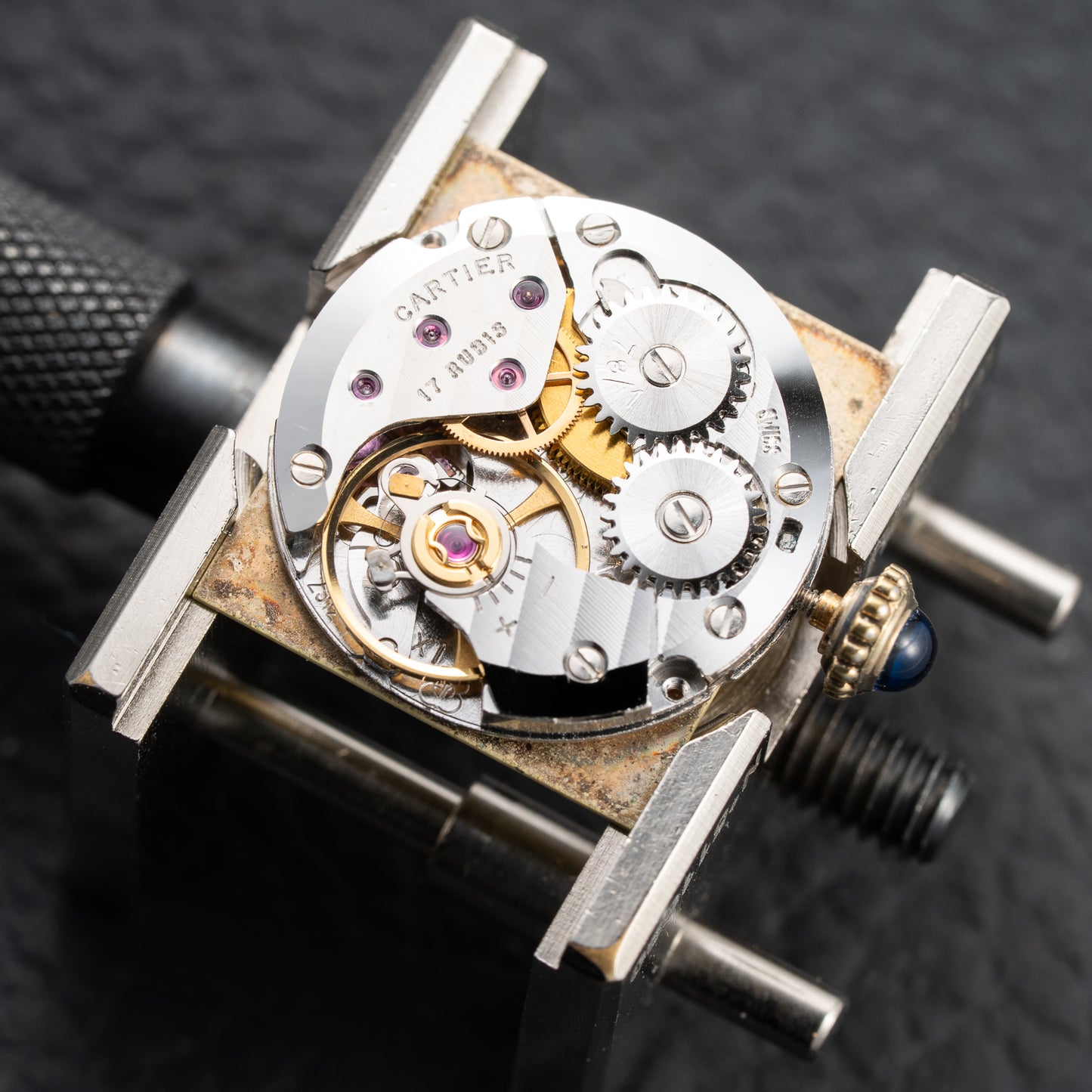 Cartier Tank Must de Roman Lemon Dial Vermeil PM from 1980s