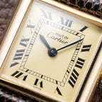 Cartier Tank Must de Roman Lemon Dial Vermeil PM from 1980s