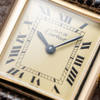 Cartier Tank Must de Roman Lemon Dial Vermeil PM from 1980s
