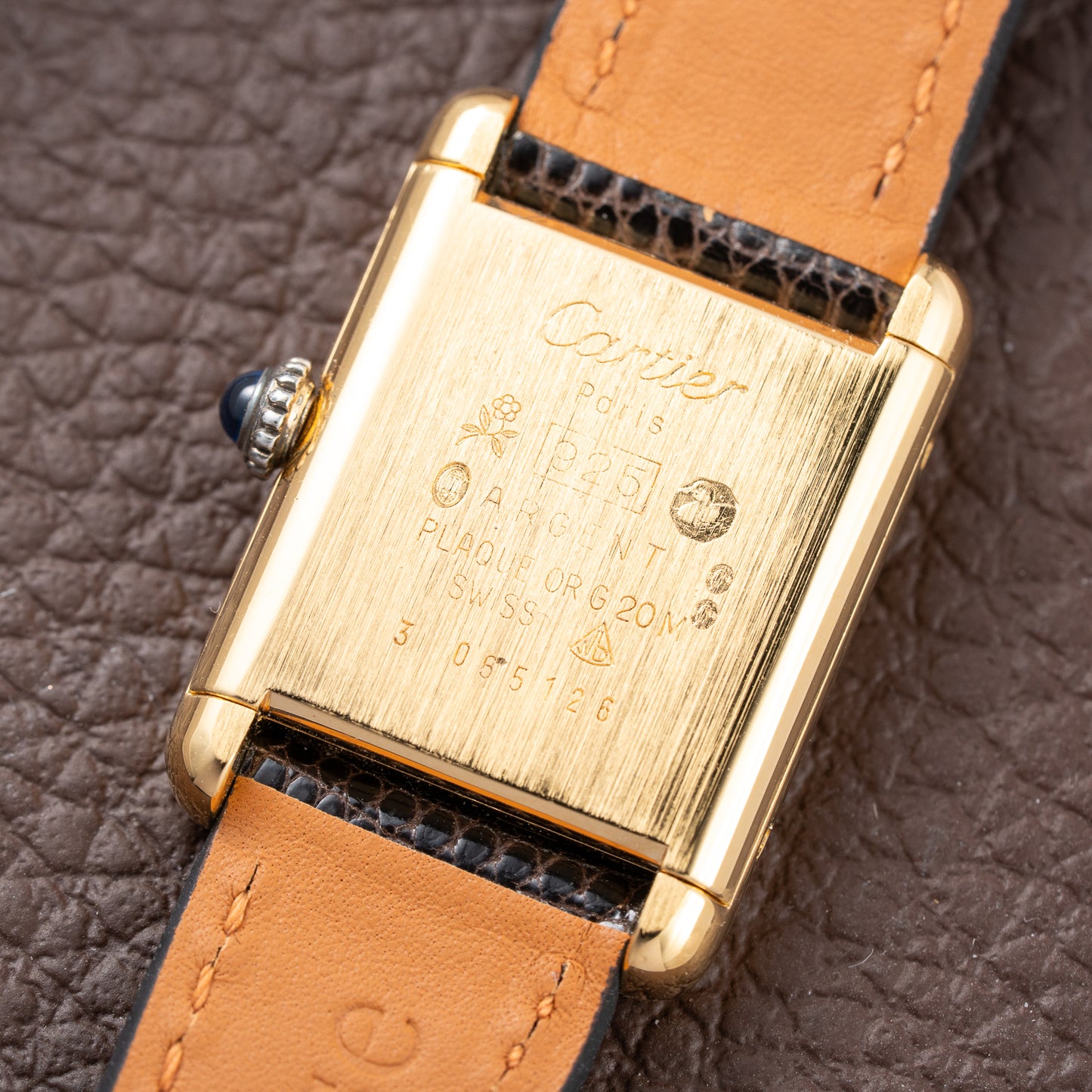 Cartier Tank Must de Roman Lemon Dial Vermeil PM from 1980s