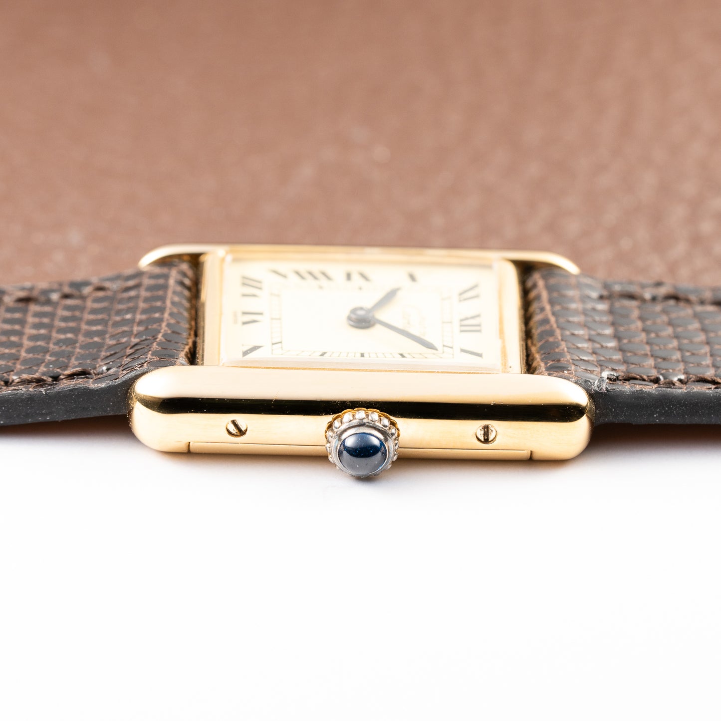 Cartier Tank Must de Roman Lemon Dial Vermeil PM from 1980s