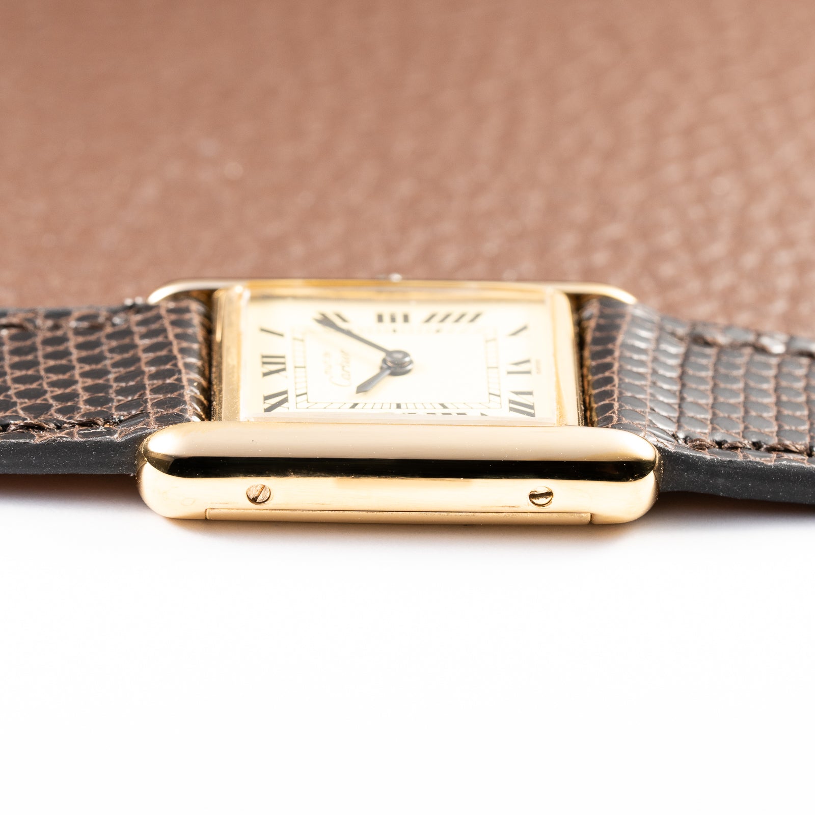 Cartier Tank Must de Roman Lemon Dial Vermeil PM from 1980s