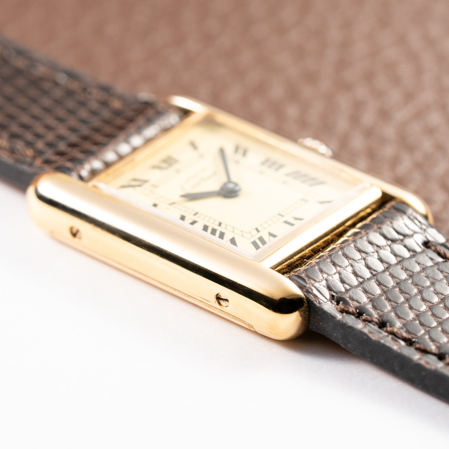 Cartier Tank Must de Roman Lemon Dial Vermeil PM from 1980s