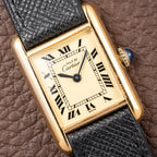 Cartier Tank Must de Roman Lemon Dial Vermeil PM from 1980s