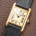 Cartier Tank Must de Roman Lemon Dial Vermeil PM from 1980s