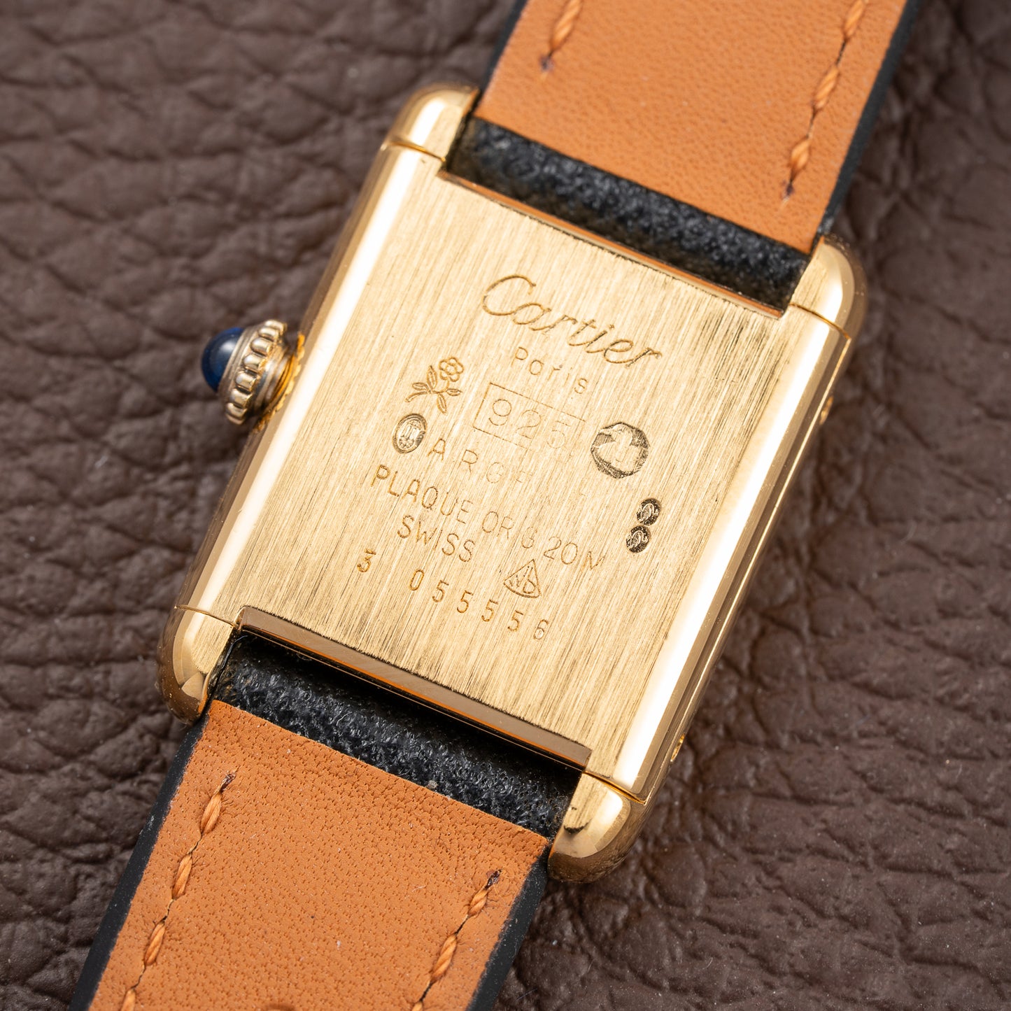 Cartier Tank Must de Roman Lemon Dial Vermeil PM from 1980s
