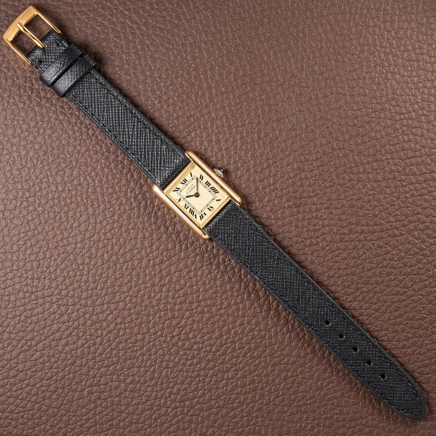 Cartier Tank Must de Roman Lemon Dial Vermeil PM from 1980s