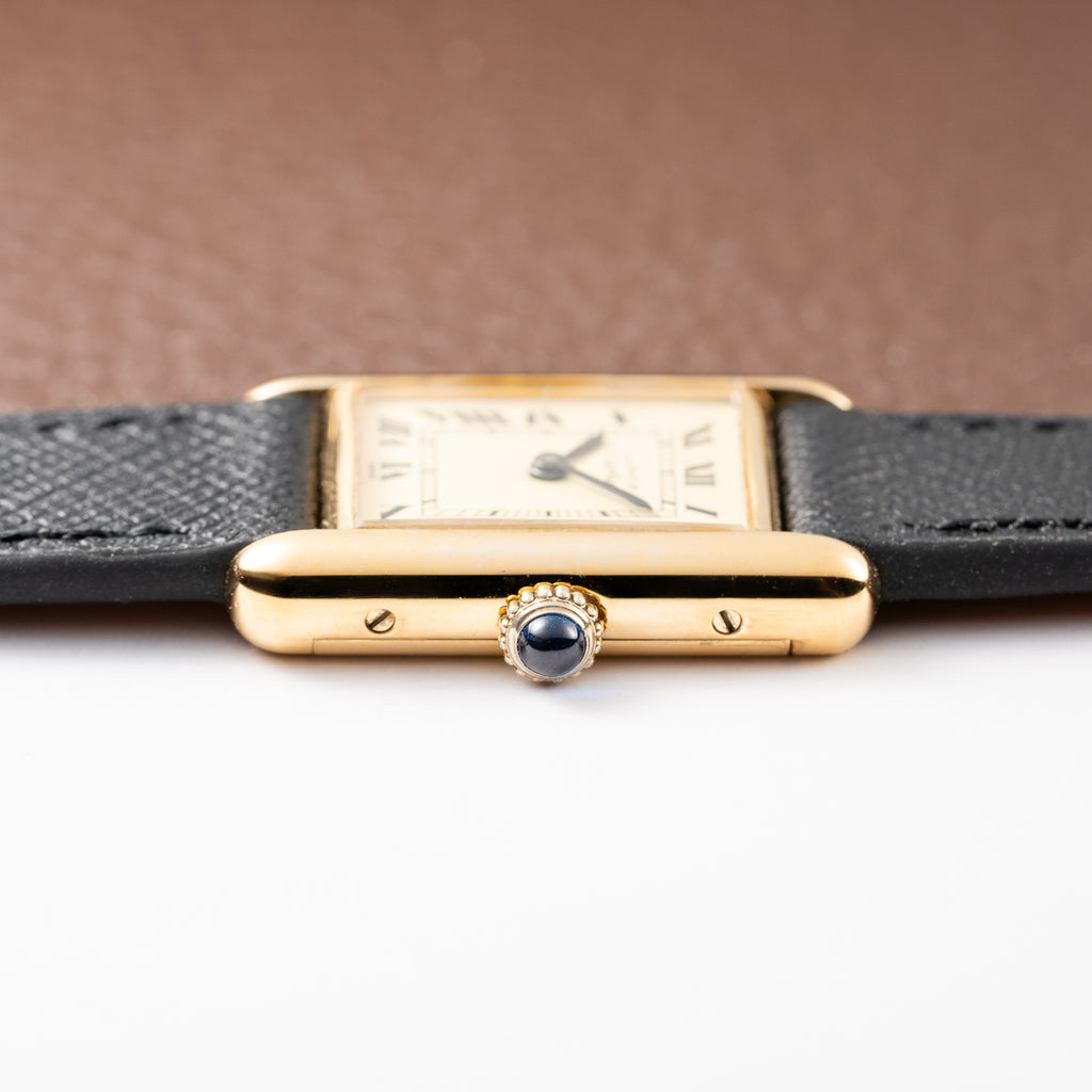 Cartier Tank Must de Roman Lemon Dial Vermeil PM from 1980s