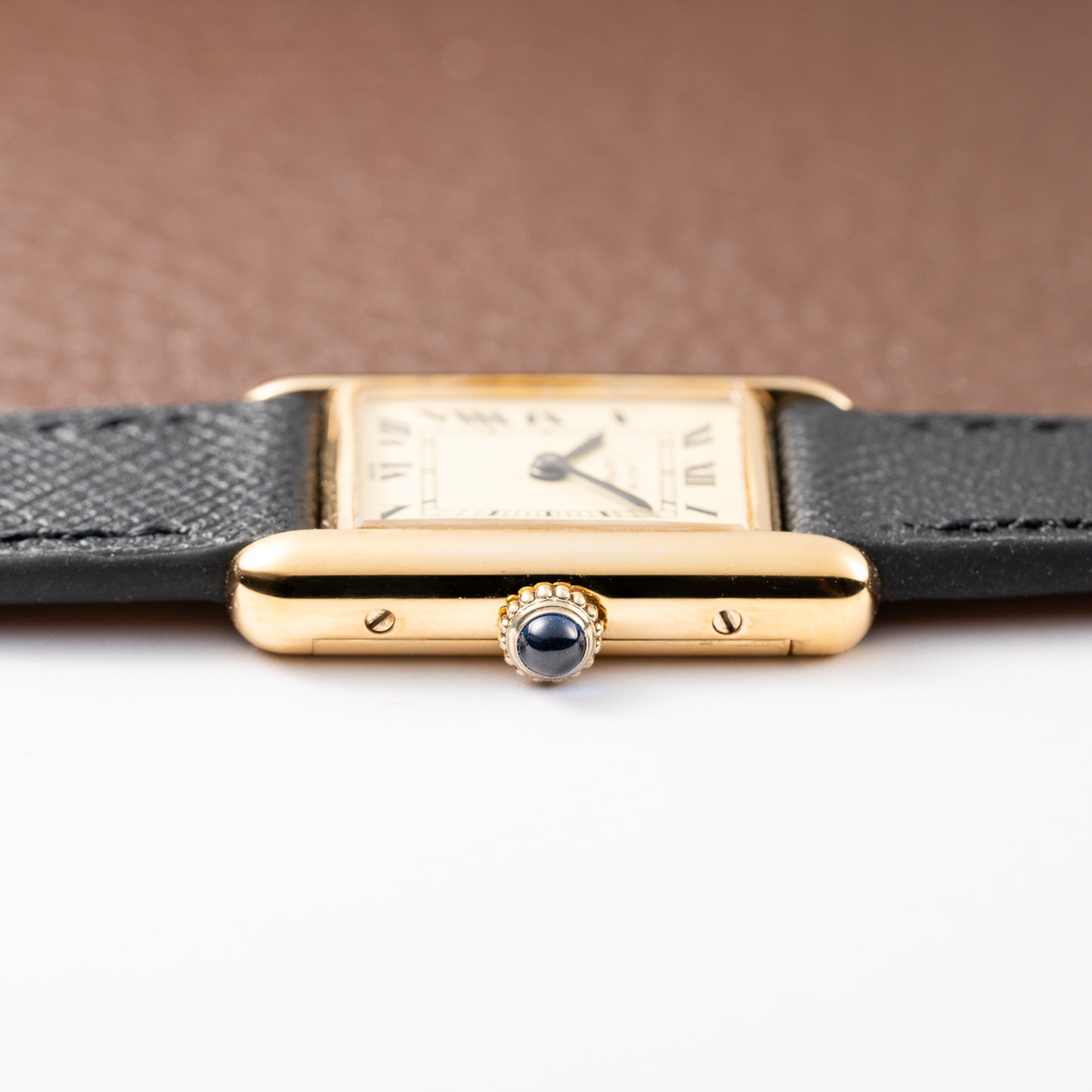 Cartier Tank Must de Roman Lemon Dial Vermeil PM from 1980s