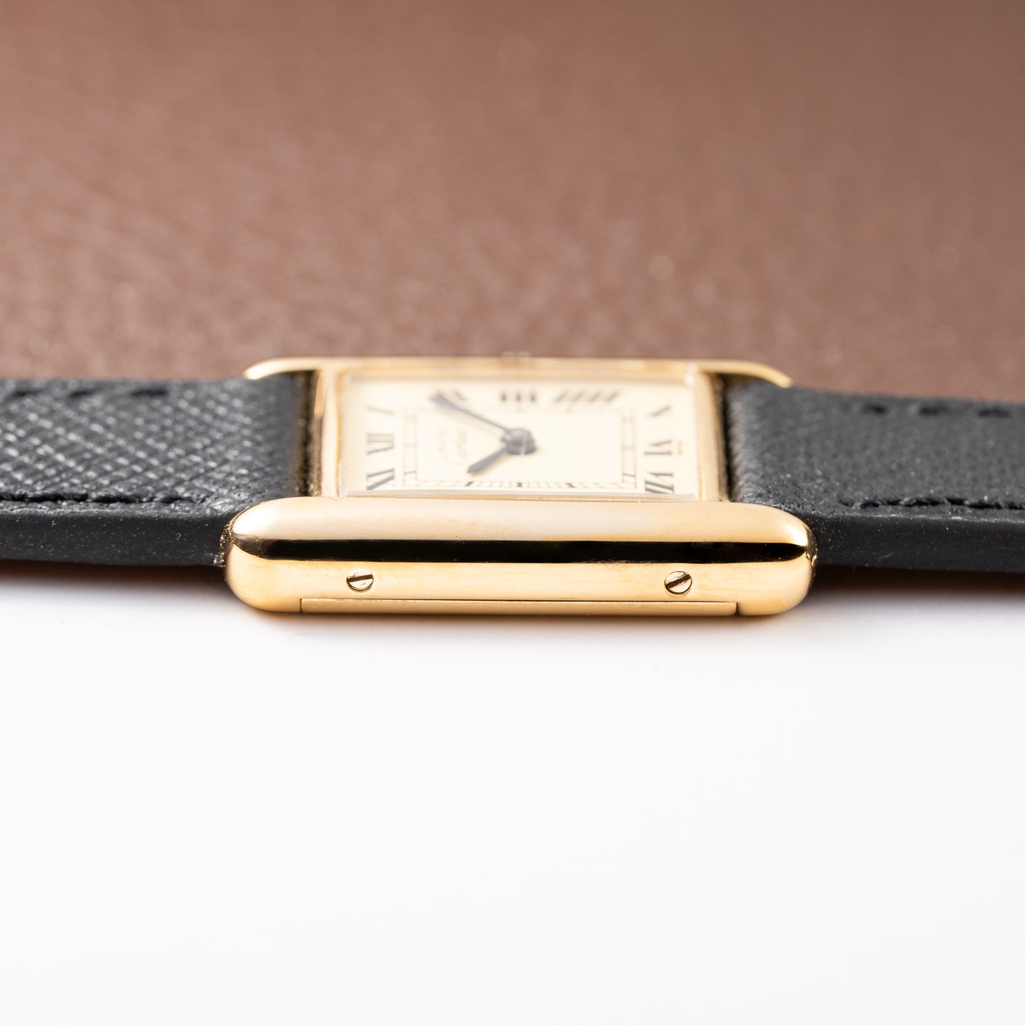 Cartier Tank Must de Roman Lemon Dial Vermeil PM from 1980s