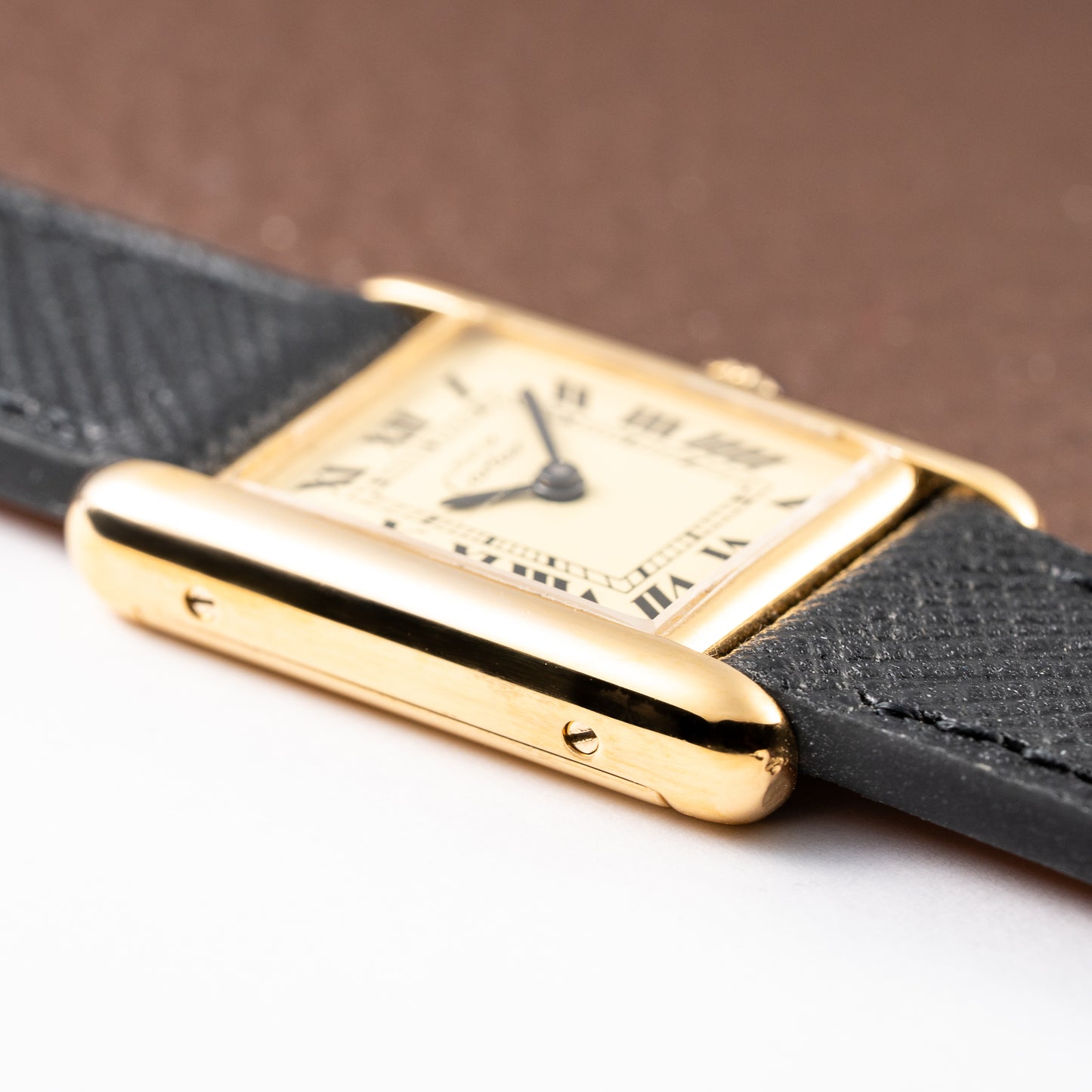 Cartier Tank Must de Roman Lemon Dial Vermeil PM from 1980s