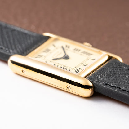 Cartier Tank Must de Roman Lemon Dial Vermeil PM from 1980s
