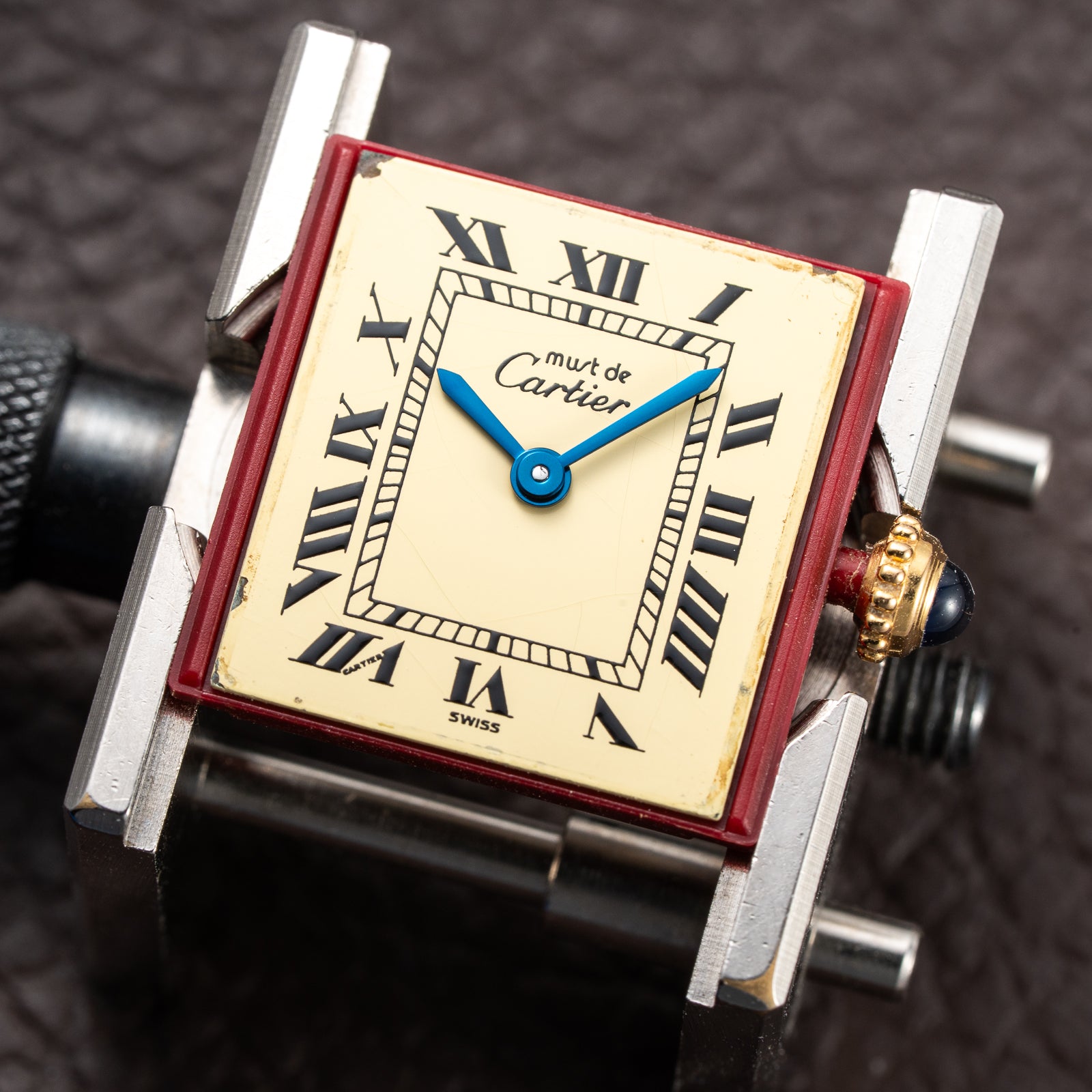 Cartier Tank Must de Lemon Roman Dial PM Vermeil Quartz with Paperwork Ref 5057001 from 1990s