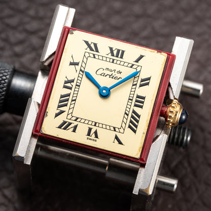 Cartier Tank Must de Lemon Roman Dial PM Vermeil Quartz with Paperwork Ref 5057001 from 1990s