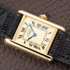 Cartier Tank Must de Lemon Roman Dial PM Vermeil Quartz with Paperwork Ref 5057001 from 1990s