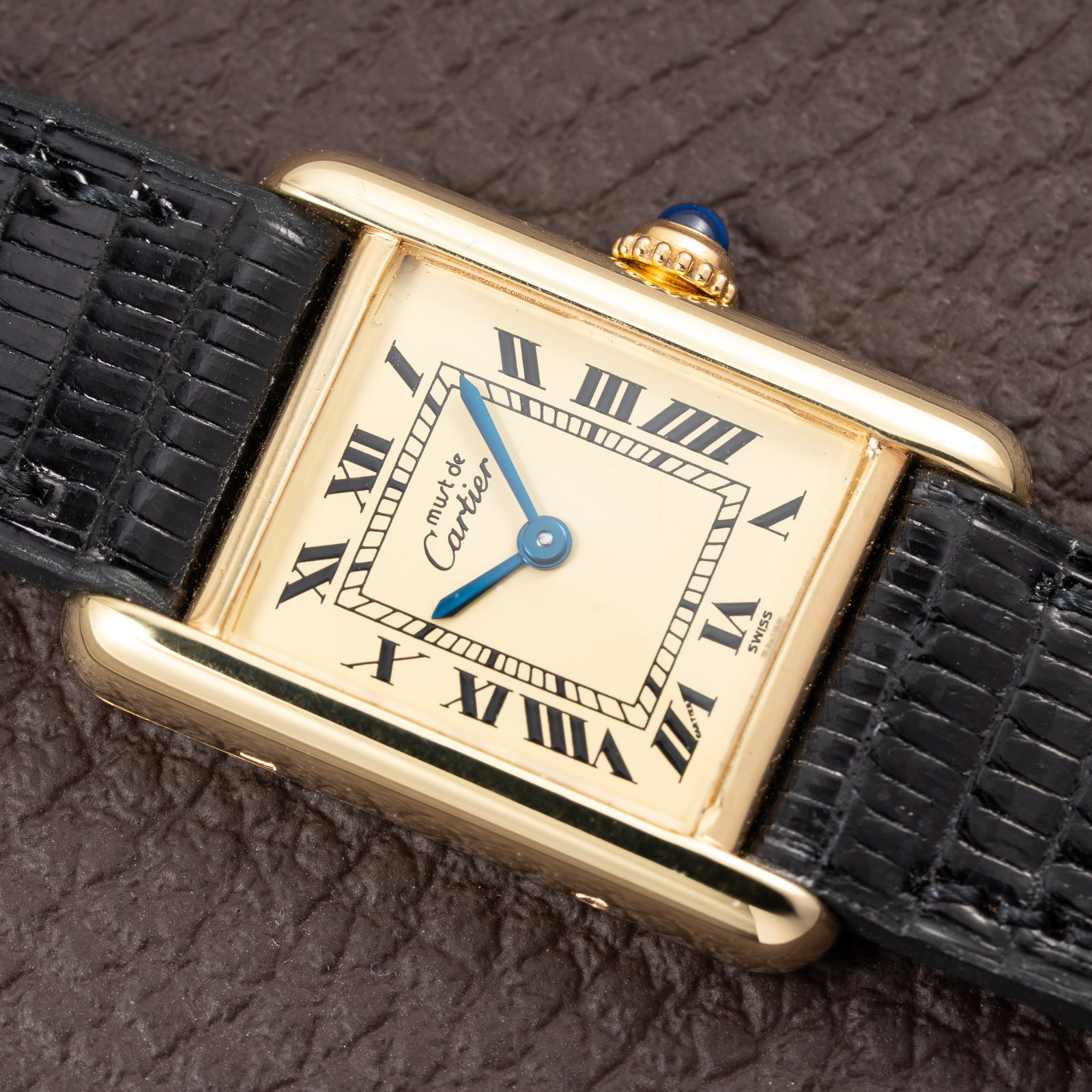 Cartier Tank Must de Lemon Roman Dial PM Vermeil Quartz with Paperwork Ref 5057001 from 1990s