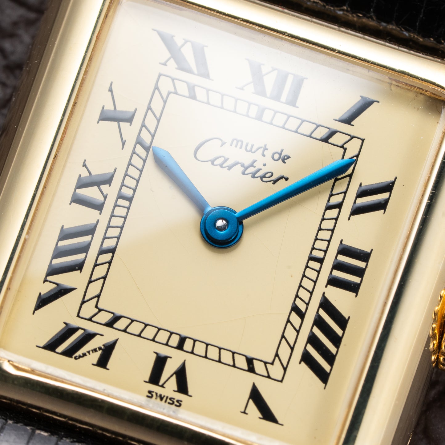 Cartier Tank Must de Lemon Roman Dial PM Vermeil Quartz with Paperwork Ref 5057001 from 1990s