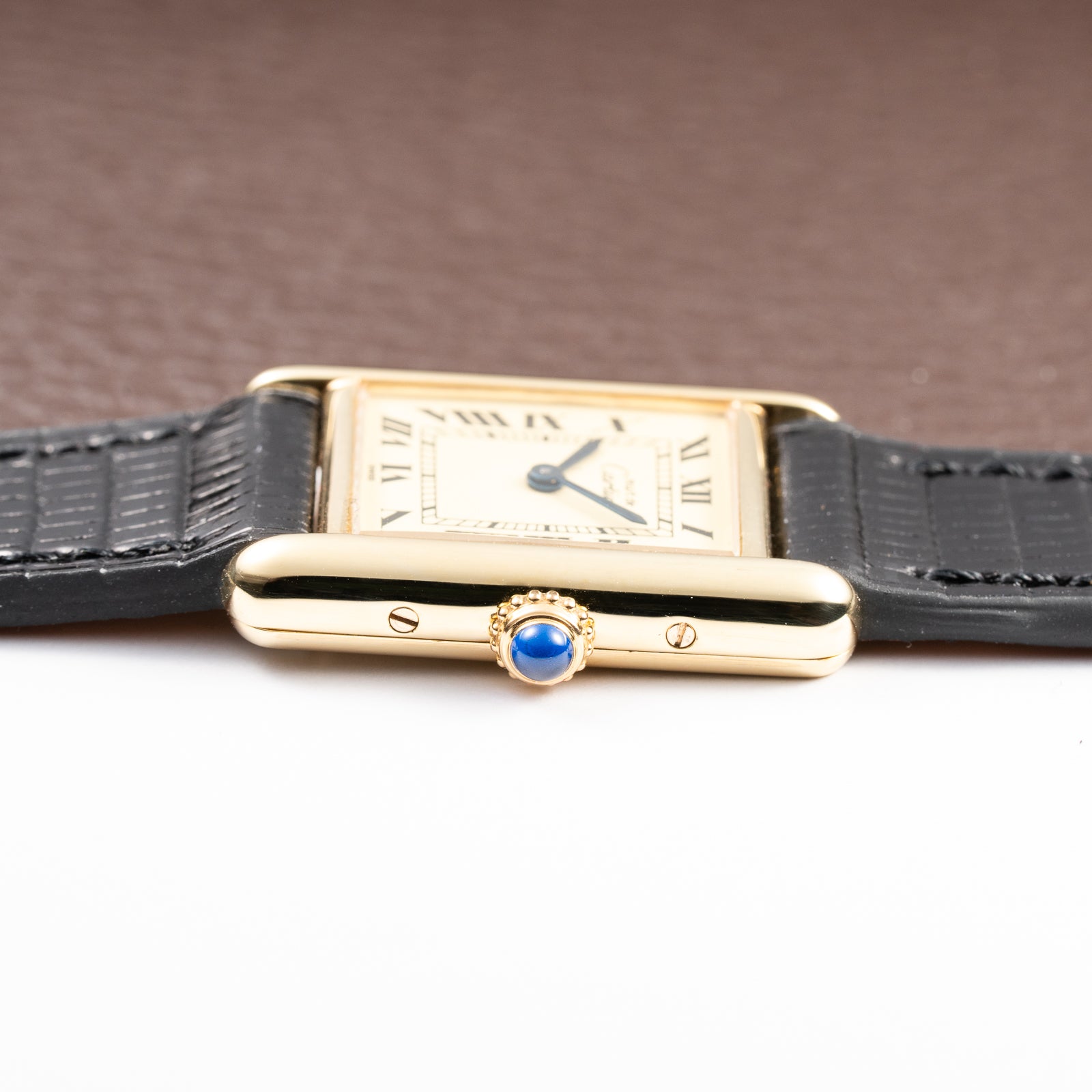 Cartier Tank Must de Lemon Roman Dial PM Vermeil Quartz with Paperwork Ref 5057001 from 1990s