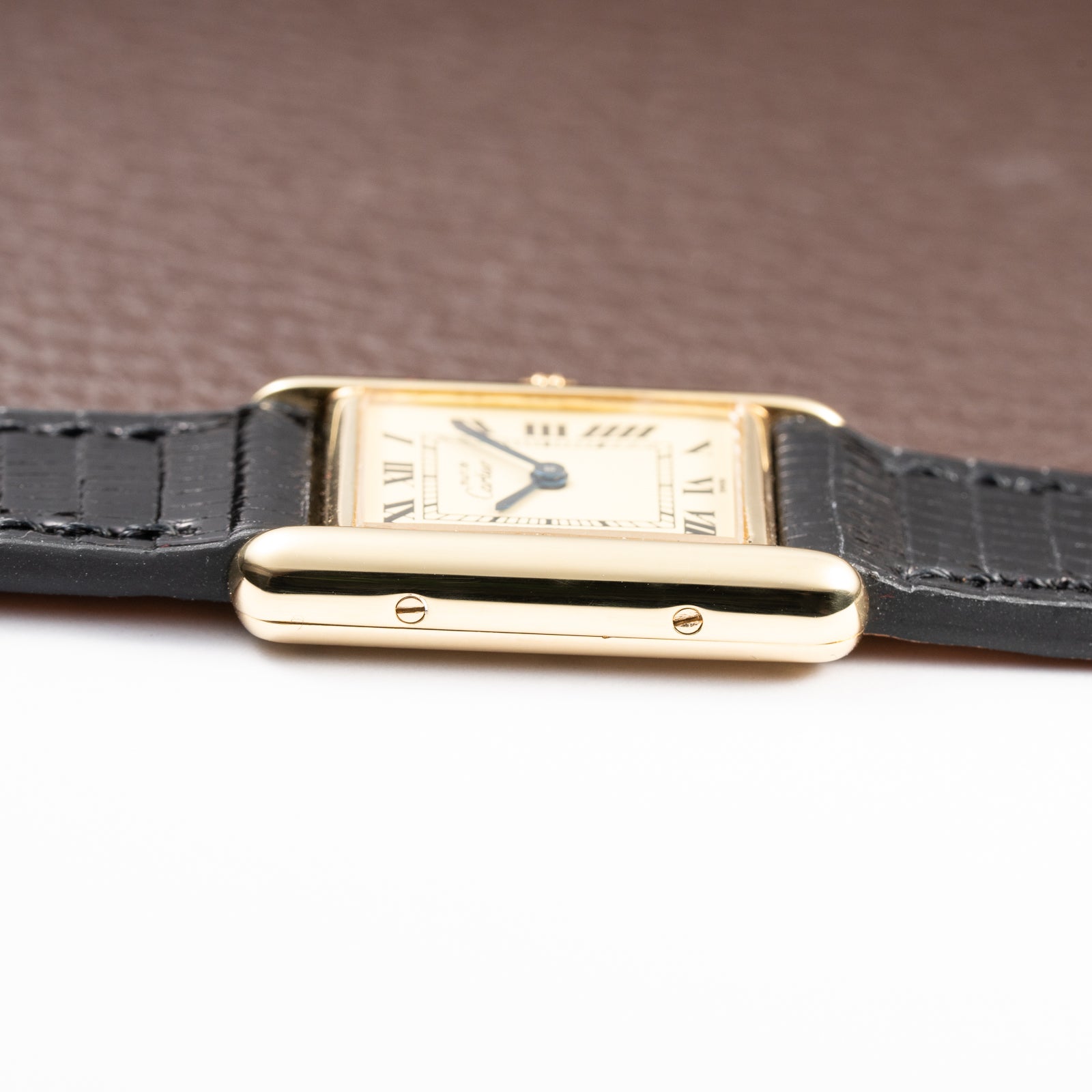 Cartier Tank Must de Lemon Roman Dial PM Vermeil Quartz with Paperwork Ref 5057001 from 1990s