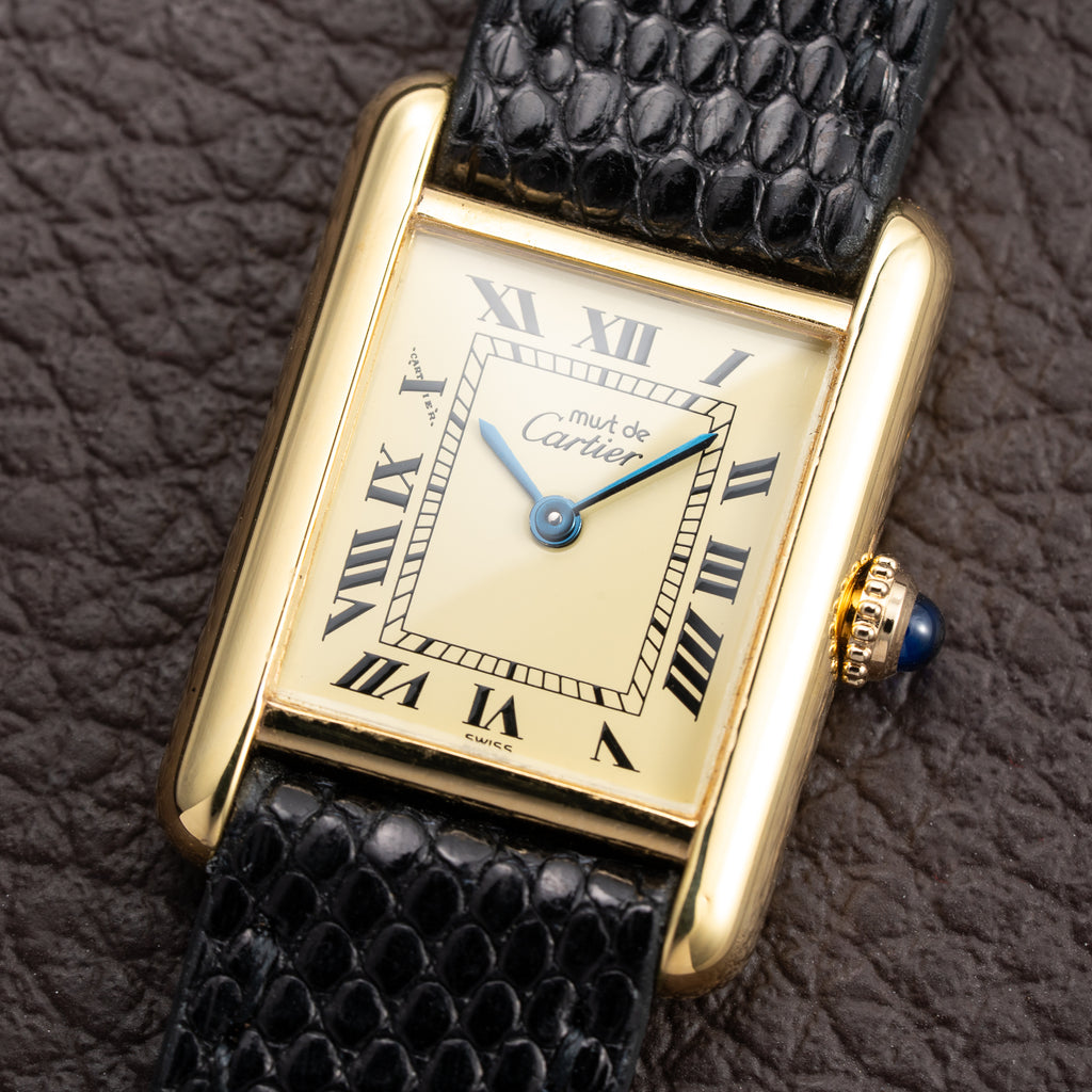 Cartier Tank Must de Vermeil Lemon Roman Dial Quartz PM Ref. 3 66001 From 1990s
