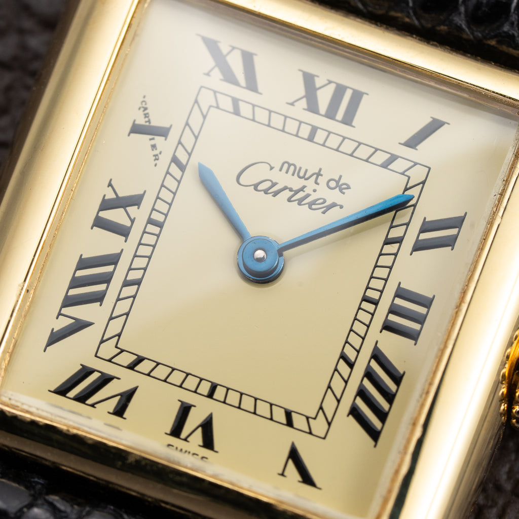 Cartier Tank Must de Vermeil Lemon Roman Dial Quartz PM Ref. 3 66001 From 1990s