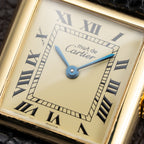 Cartier Tank Must de Vermeil Lemon Roman Dial Quartz PM Ref. 3 66001 From 1990s