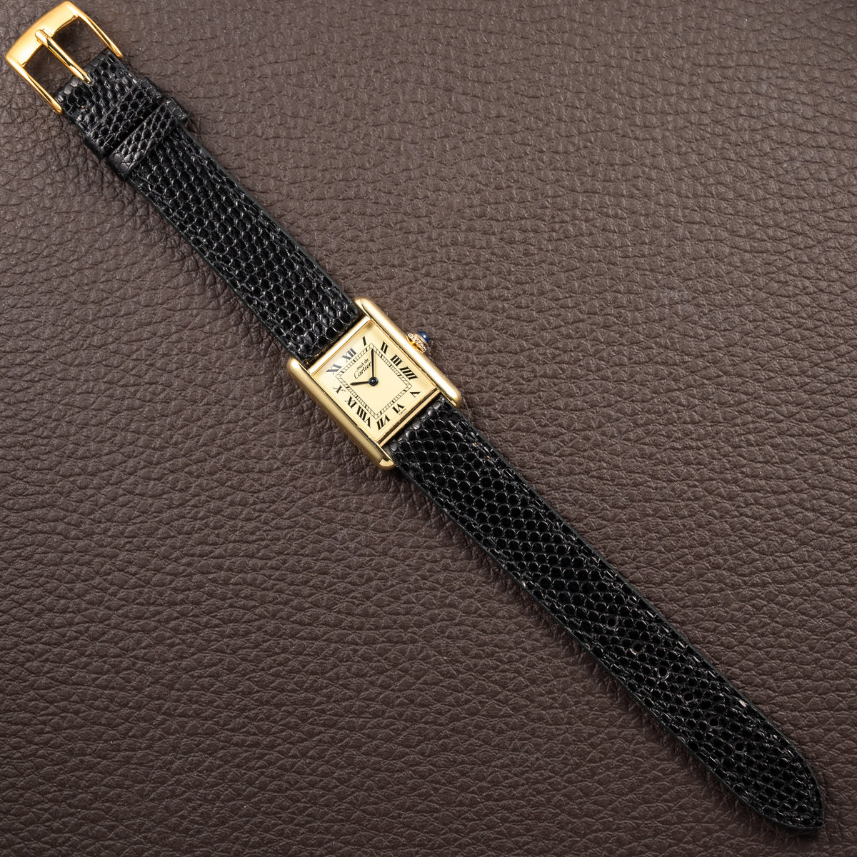 Cartier Tank Must de Vermeil Lemon Roman Dial Quartz PM Ref. 3 66001 From 1990s