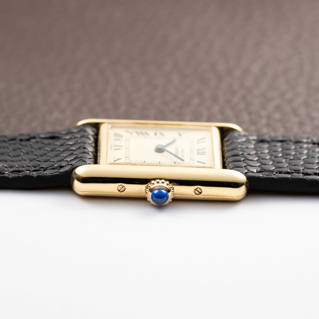 Cartier Tank Must de Vermeil Lemon Roman Dial Quartz PM Ref. 3 66001 From 1990s