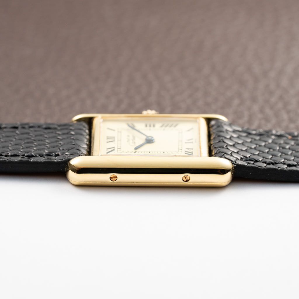 Cartier Tank Must de Vermeil Lemon Roman Dial Quartz PM Ref. 3 66001 From 1990s