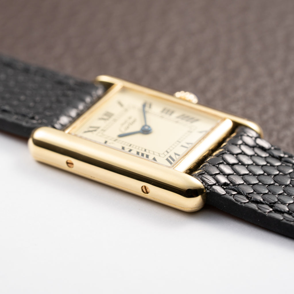 Cartier Tank Must de Vermeil Lemon Roman Dial Quartz PM Ref. 3 66001 From 1990s
