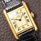 Cartier Tank Must de Roman Lemon Dial Vermeil PM from 1980s