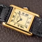 Cartier Tank Must de Roman Lemon Dial Vermeil PM from 1980s