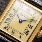 Cartier Tank Must de Roman Lemon Dial Vermeil PM from 1980s