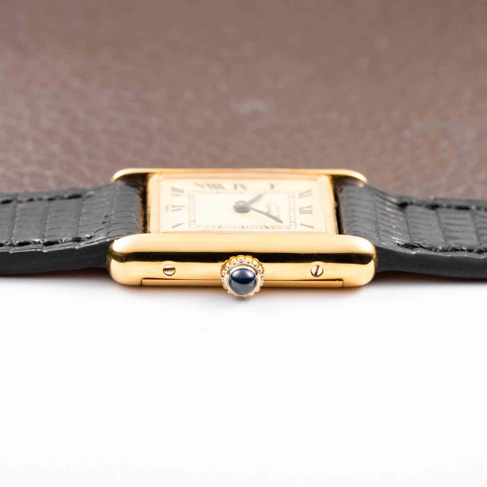 Cartier Tank Must de Roman Lemon Dial Vermeil PM from 1980s