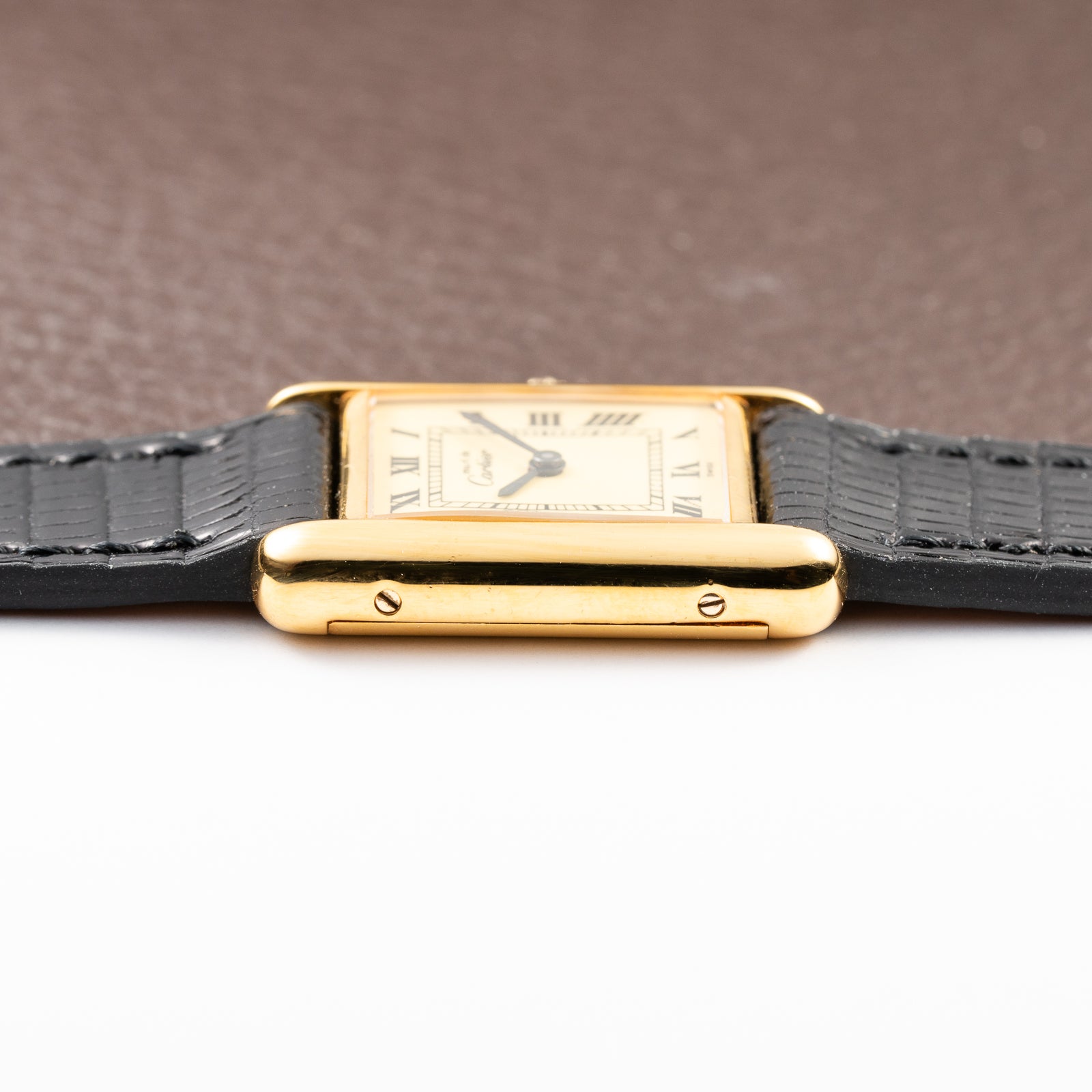 Cartier Tank Must de Roman Lemon Dial Vermeil PM from 1980s